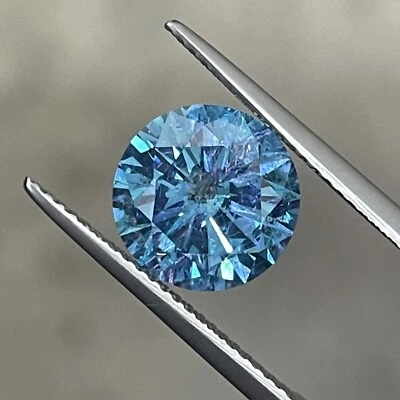 Diamante suelto natural certificado SGL de 4,03 quilates corte redondo diamante azul para joyería Foto 1 de 4