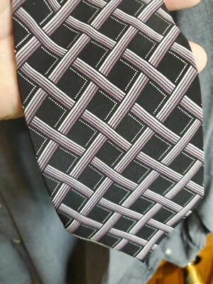 Corbata de trabajo profesional Valerio Garati para hombre 57 x 2,75 lino geométrico Foto 1 de 4