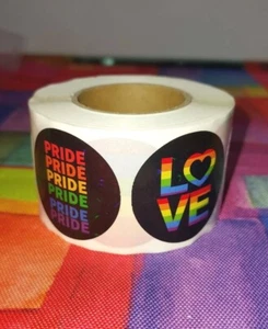 Pride Rainbow Aufkleber Rolle 1,5" Aufkleber mit 500 Stück pro Rolle - Bild 1 von 9