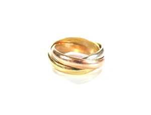 kleiner Dreierring - "Tricolor" - aus 585er Gelb-, Weiß- und Rotgold 14K - Bild 1 von 7