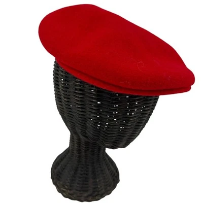 Gorra de Lana Kangol 504 Roja Sombrero de Newsboy Conducción Hecho en Reino Unido Foto 1 de 4