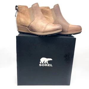 Sorel Evie Wildleder-Stiefeletten zum Überziehen in Samt hellbraun (NL3816-242) US 9 - Bild 1 von 15