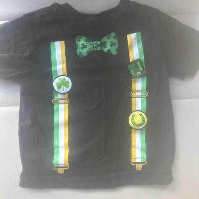 Camisa Día de San Patricio Bebé Niños 12 Meses Camiseta Camiseta Estampado Gráfico Pajarita Prendedor Foto 1 de 4