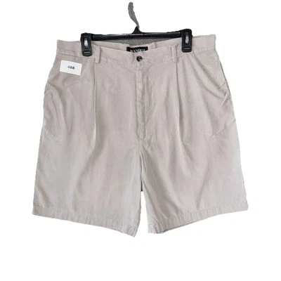 Shorts masculino vintage Brandini lavável bege plissado mistura de seda tamanho 36 - Imagem 1 de 4