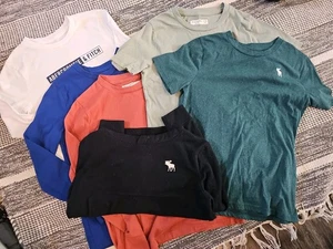 ABERCROMBIE AND FITCH  Boys 11/12 Lot 6 Shirts Thermal Hoodie Tshirt Long Short - Picture 1 of 9
