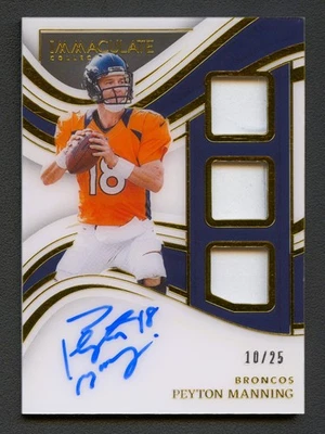 PEYTON MANNING 2023 IMMACULATE TRIPLE DENVER BRONCOS JERSEY AUTO /25 *GAME-USED* - Image 1 of 2