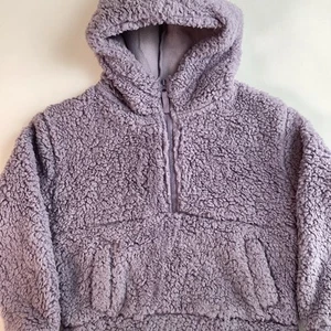 Mondetta Youth Girls 1/2 Zip Plush Sherpa Hoodie w/Pockets, Purple, Size: S 7/8 - Picture 1 of 7