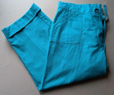 Ruby Rd. Turquoise Women's Capri Pants Sz 14 Drawstring Stretch Cotton Spandex - Image 1 of 4