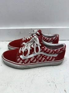 Vans Old Skool Pro Mens Size 10 Red White Athletic Walking Skate Shoes Sneakers - Picture 1 of 8