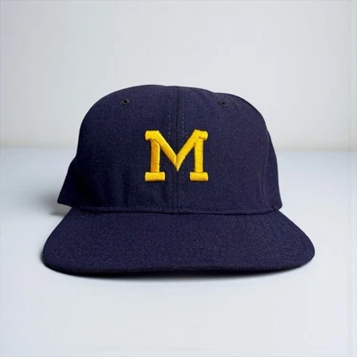 Винтажная бейсболка Michigan Wool New Era Dupont профессиональная модель средний размер США - Изображение 1 из 4