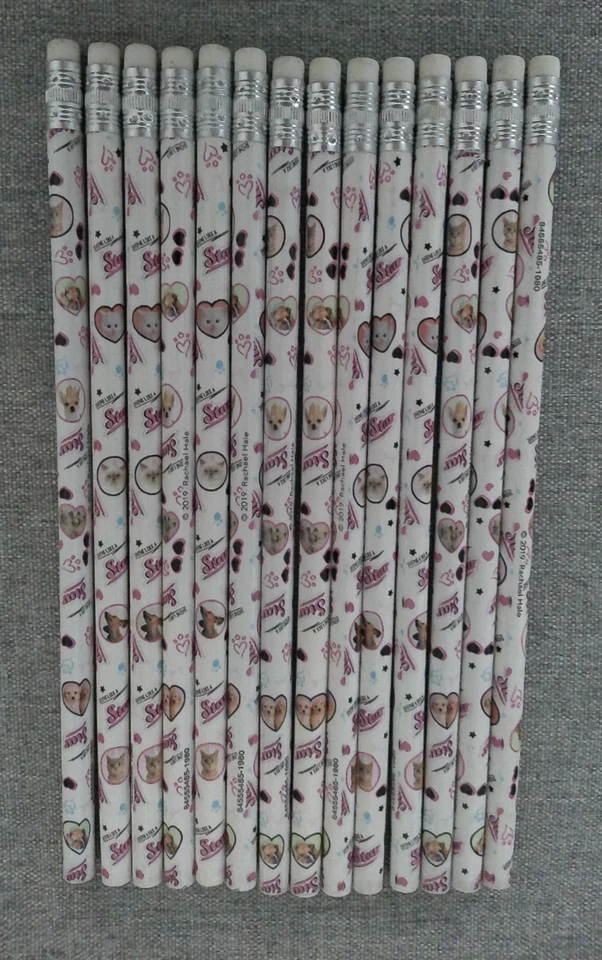NUEVO 15 lápices de papel mágico Rachel Hale brilla como una estrella gato perro corazón desenfocar Foto 1 de 4