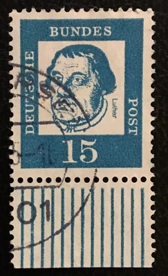 West Germany  1961, Famous Germans, 15 pf. SG 1265a, Martin Luther, FU - Image 1 of 2