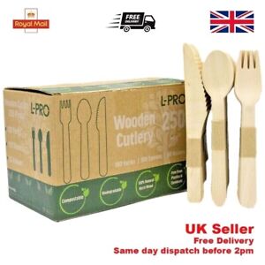 Wooden Cutlery Biodegradable Spoons Knives Forks Eco-Friendly Birch Wood