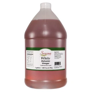 White Balsamic Vinegar Traditional Barrel Aged Bulk 1 Gallon / 3.8 Liter - Picture 1 of 3