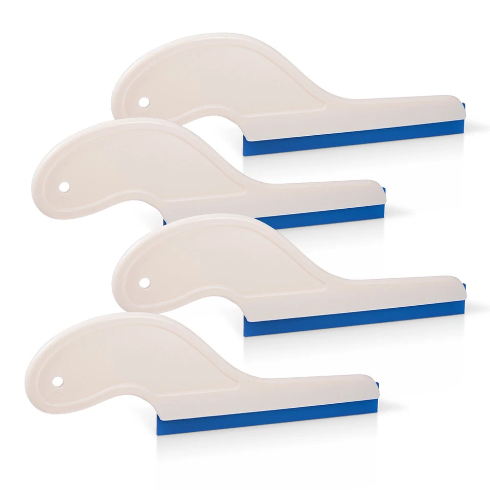 4 PIEZAS Escobilla de goma deslizadora lateral borde azul mango suave raspador ventana tinte coche Foto 1 de 4