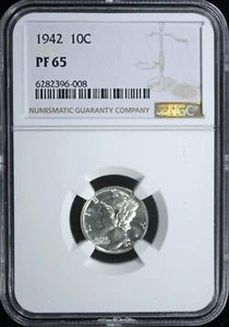 1942 PROOF MERCURY DIME NGC PF-65 (2531808) - Picture 1 of 4