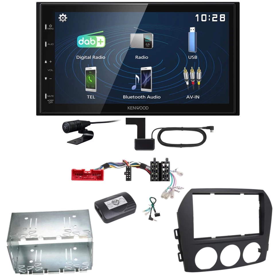 Kenwood DMX129DAB DAB+ Bluetooth USB Einbauset für Mazda MX-5 NC - Bild 1 von 1
