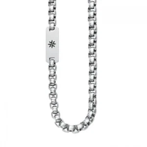 s.Oliver 2020898 Men's Stainless Steel Necklace Anchor Chain with Pendant (Plate) - Picture 1 of 1