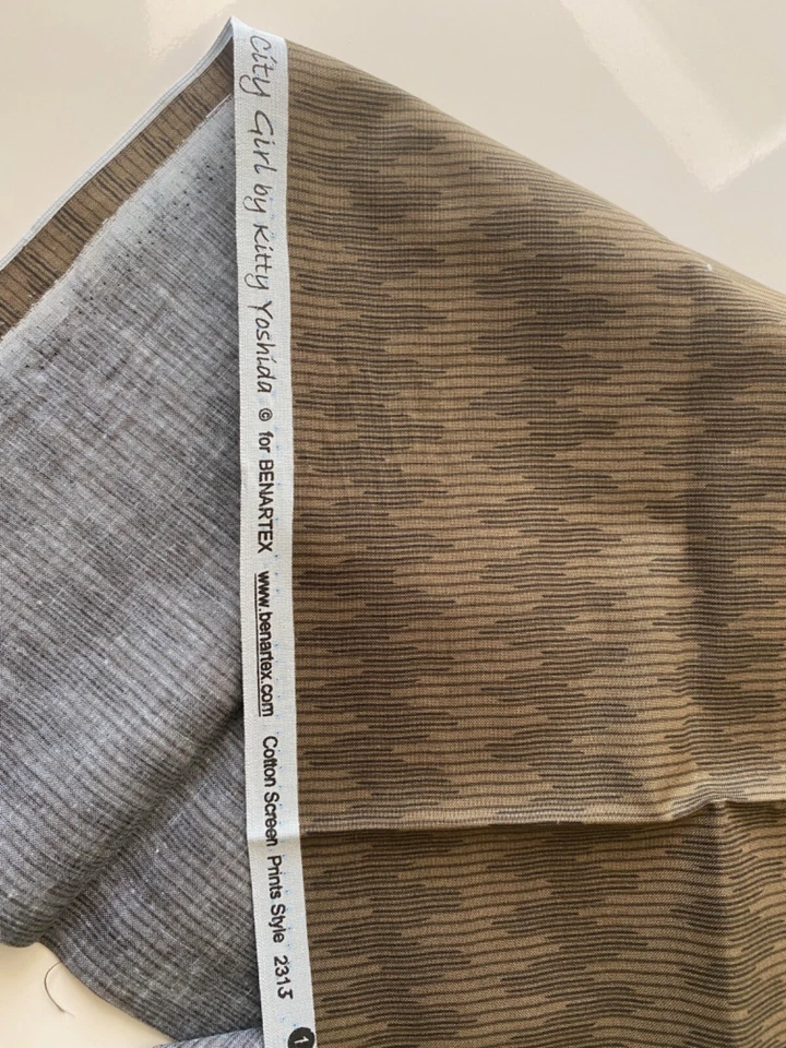 Brown/Black Geometric by Kitty Yoshida for Benartex, Cotton Fabric, 1 yard - Image 1 of 1