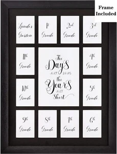 School Year Picture Frame K-12 Collage Photo Graduation Frames for Wall Hanging - Picture 1 of 3