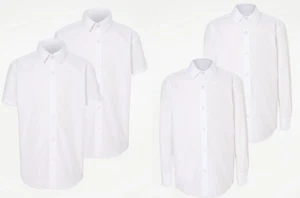 2 camisas escolares para niños mangas largas cortas blancas edades 3-18 años - Imagen 1 de 3