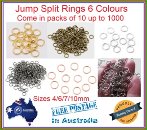 10/20/50/100/200/500/1000 Open Jump Ring Rings Link Connector Round 6 colours - Picture 1 of 18