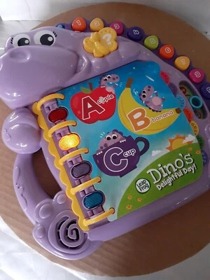 Leap Frog Dino's Purple Delightful Day Book - TESTED and WORKS, See Photos  - Image 1 of 4