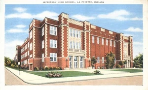 Postal de lino Jefferson High School Lafayette Indiana - Imagen 1 de 2