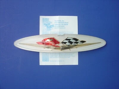 1960-60 CHEVROLET IMPALA BEL AIR GRILLE EMBLEM-348 V8-TRIM PARTS-USA MADE-NEW Foto 1 de 2