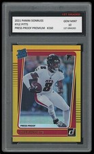 KYLE PITTS 2021 PANINI DONRUSS PRESS PROOF PREMIUM 1ST GRADED 10 ROOKIE CARD RC