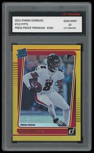 KYLE PITTS 2021 PANINI DONRUSS PRESS PROOF PREMIUM 1ST GRADED 10 ROOKIE CARD RC