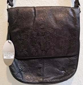 Schöne CARLOS D'SANTI Schultertasche Leder - Schwarz - Bild 1 von 14