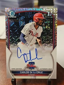 2023 bowman chrome Carlos De La Cruz 1st Auto MEGA /150 - Picture 1 of 3