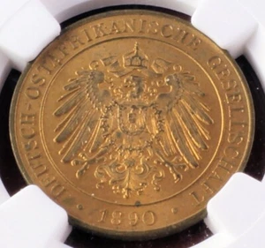 German East Africa 1890 Pesa in NGC MS 63 RB - Picture 1 of 3