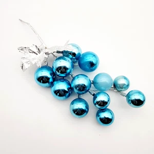 Blue Mercury Glass Grape Cluster Christmas Ornaments Decoration Tree Floral - Picture 1 of 9