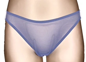 Victoria's Secret PINK NWT XL Blue High Leg Thong Panty Sheer Logo Mesh Sexy - Picture 1 of 10