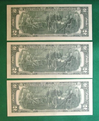 ERROR 1976 $2 FRN Consecutive #'s - Offset Printing Error - GEM BU #S1083 - Image 1 of 4