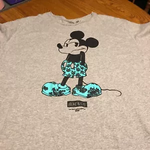Disney x NEFF Mickey Mouse Gray T-Shirt Mens XL - Picture 1 of 2