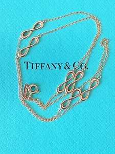 Tiffany & Co 18k Roségold Infinity Station Halskette 18" - Bild 1 von 5