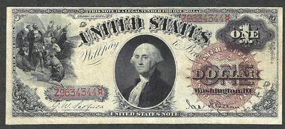 1880 $1 LEGAL TENDER ~ FR 28 ~ LARGE SPIKED SEAL ~ NICE EXTRA FINE/ ABT UNC NOTE - Image 1 of 2