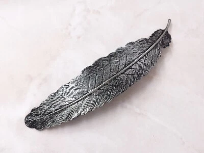 Grampo de cabelo de penas de corvo pássaro preto asa de corvo cabelo de penas barrette art déco - Imagem 1 de 4