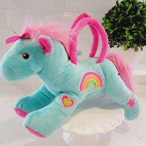 Toby NYC Soft Rainbow Purse Bag Zippered Pouch Horse Pony Stuffed Animal CUTE - Picture 1 of 13