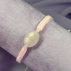 Pulsera amistad cuentas faceta cuarzo rosa, ajustable para niño o adulto SN7225 - Imagen 1 de 4