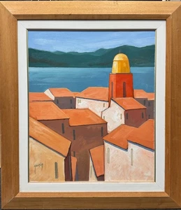 Tableau HST de Christophe GUÉRIN. Les toits, de Saint-Tropez - 76 x 66 cm - Picture 1 of 3