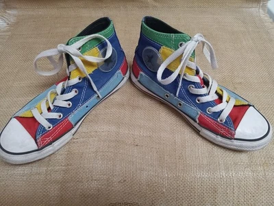 Zapatillas Tenis Converse All Star Talla 3 Jóvenes Alto Bloque de Color Patchwork Foto 1 de 4