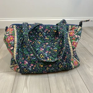 Vintage Vera Bradley Large Duffel Bag in "Bluebird - 1998" Pattern Duffle 18” - Picture 1 of 11