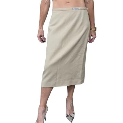 Falda Midi Pendleton 100% Lana Virgen Beige Talla 6 Hecha en EE. UU. De Colección Foto 1 de 4