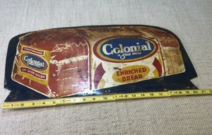 Letrero Publicitario Colonial Bread Vintage Metal Doble Cara Acero Pesado Original - Imagen 1 de 8
