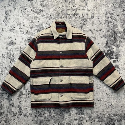 Vintage Woolrich Men's Thermolite Western Striped Aztec Wool Coat Jacket Size XL - Image 1 of 4