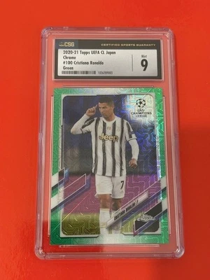 2020-21 UEFA TOPPS CL  Cristiano Ronaldo Juventus #100 Parallel Gree CSG 9 61/99 - Image 1 of 3